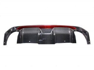 FIAT 500 Rear Diffuser - Carbon Fiber -Dual Exit - 595 Style - EU Model - Red Combo